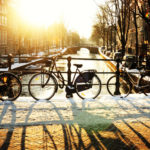 Bicycles at dusk